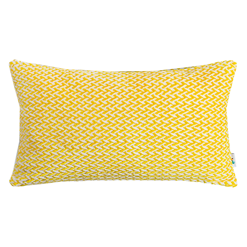 Yellow and White Lumbar Pillow