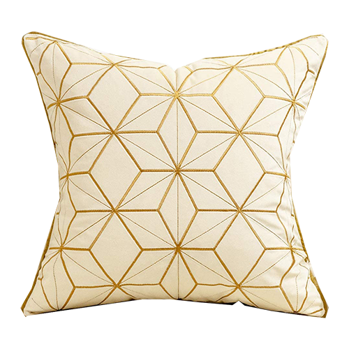 White and Gold Diamond Velvet Pillow