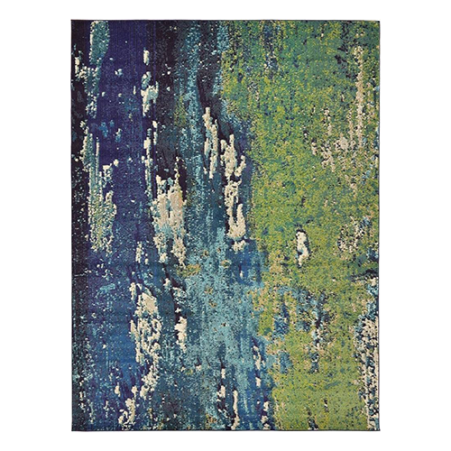 Blue Abstract Rug 9' x 12'