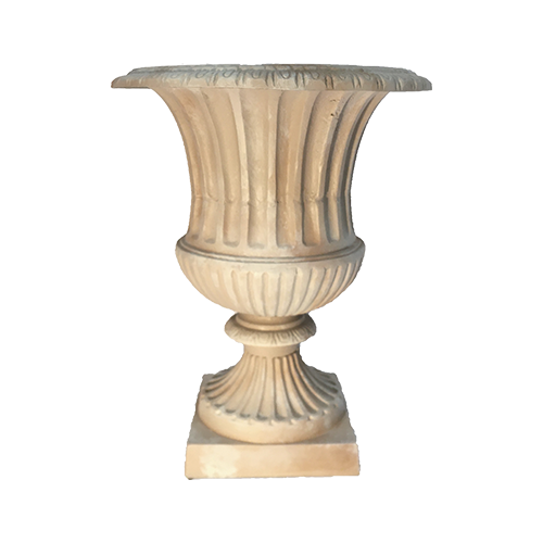 Faux Marble Fluted Urn