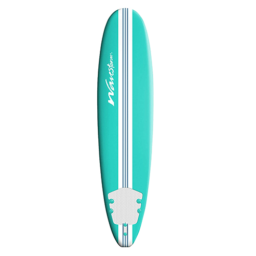 Mint Green Striped Surfboard