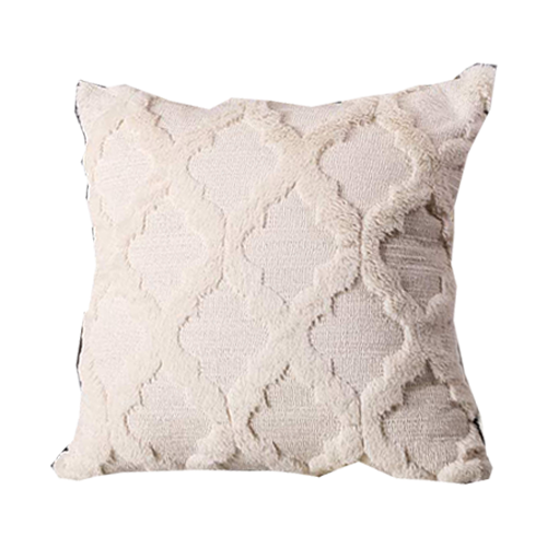 Off White Textured Trellis Pillow