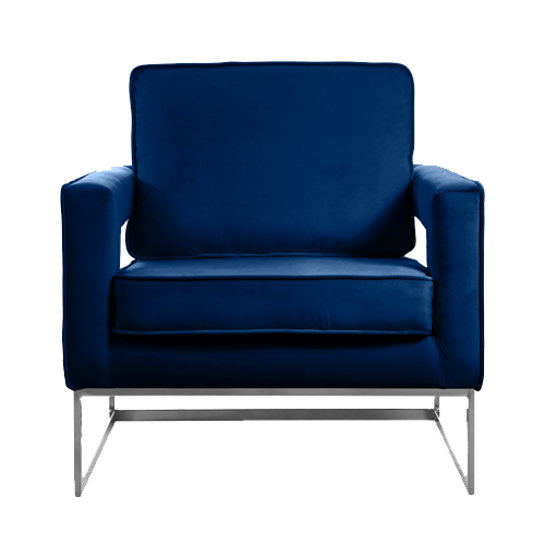 Thompson Arm Chair - Navy with Silver