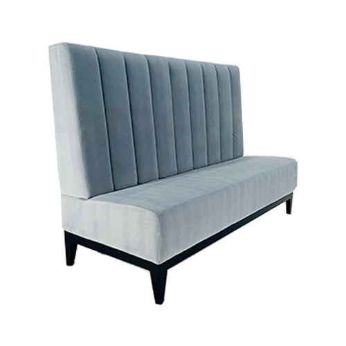 Grey Blue Velvet Banquette