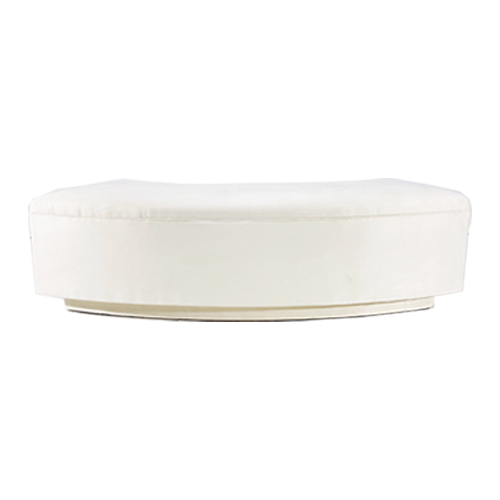 White Suede Curved Bench