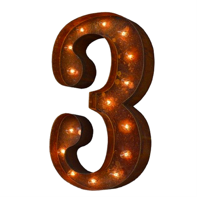 Vintage Marquee Number - 3