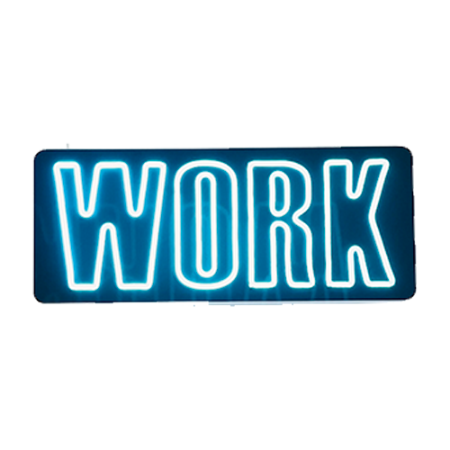 Work - Blue LED Neon