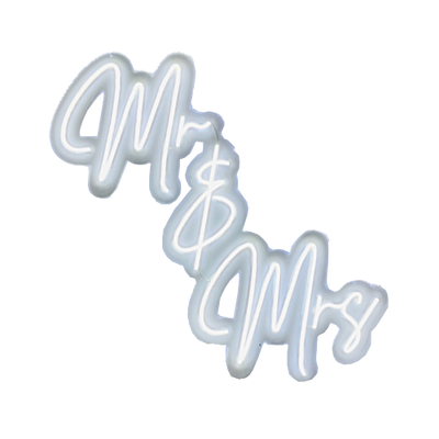 Mr. & Mrs. White LED Neon