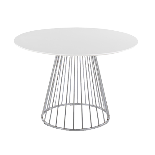 Silver and White Bistro Table