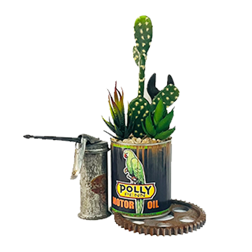 Vintage Oil Can Centerpiece