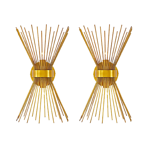 Gold Spiked Wall Sconce (Set of 2)
