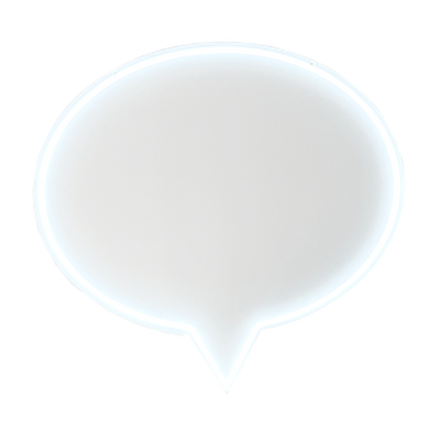 Thought Bubble - White LED Neon - Large
