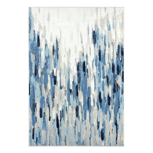Blue and White Abstract Rug 8' x 10'