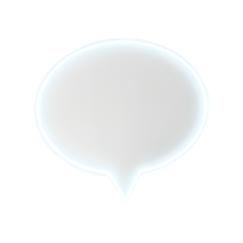 Thought Bubble - White LED Neon - Medium
