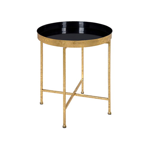 Black & Gold Tray End Table