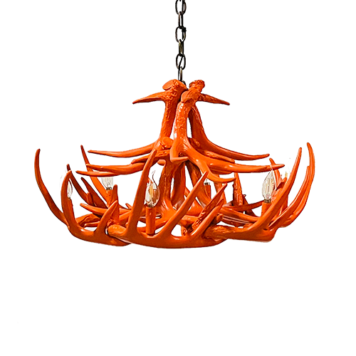 Antler Chandelier - Orange