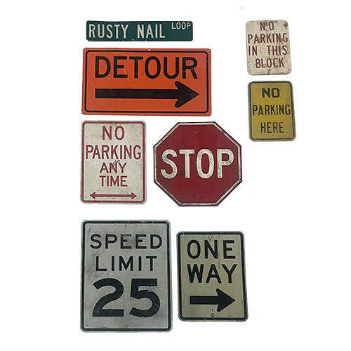 Set of (8) Metal Street Signs