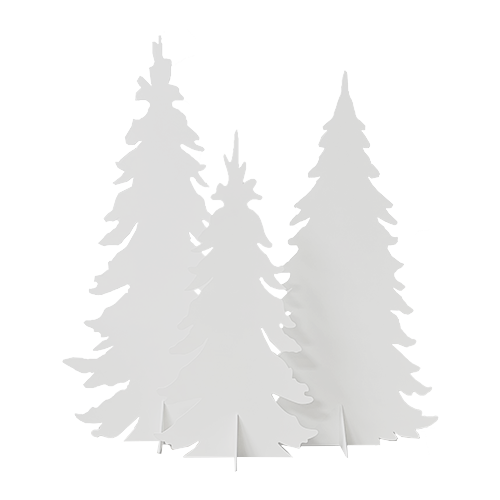 White Scenic Tree Trio (Set of 3)