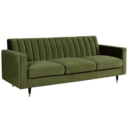 Olive Velvet Sofa