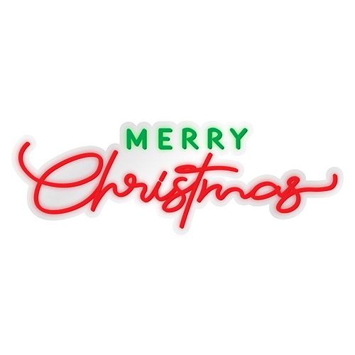 Merry Christmas Green & Red LED Neon