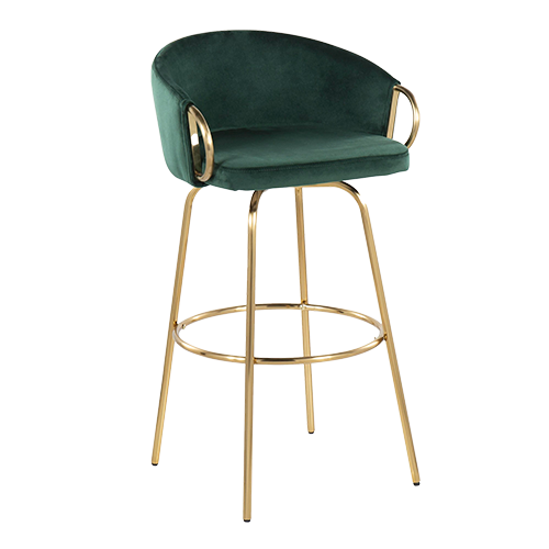 Green Velvet Bar Stool