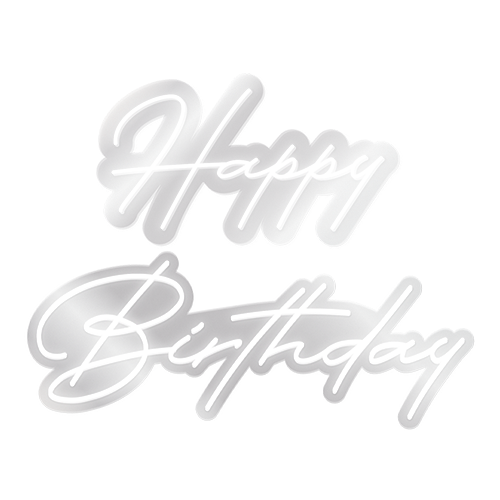 Happy Birthday – White LED Neon