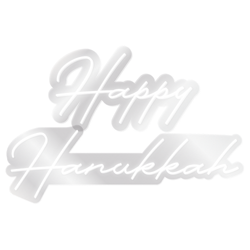 Happy Hanukkah – White LED Neon