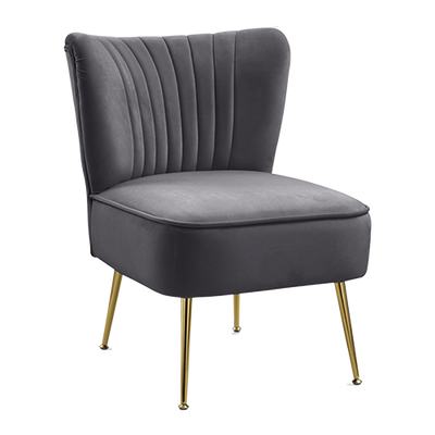 Slate Grey Velvet Chair