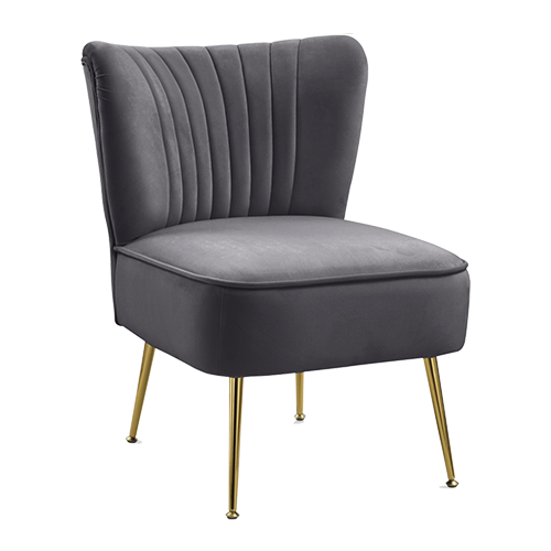 Slate Grey Velvet Chair