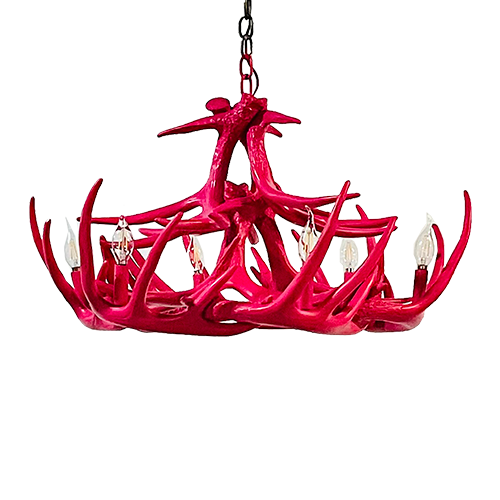 Antler Chandelier - Pink