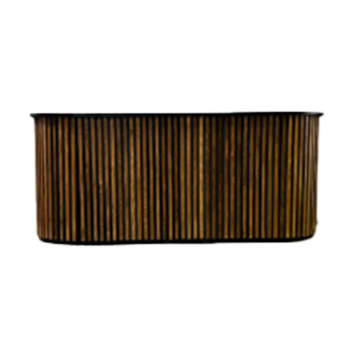 Wooden Slat Bar 9' - Rounded Corner
