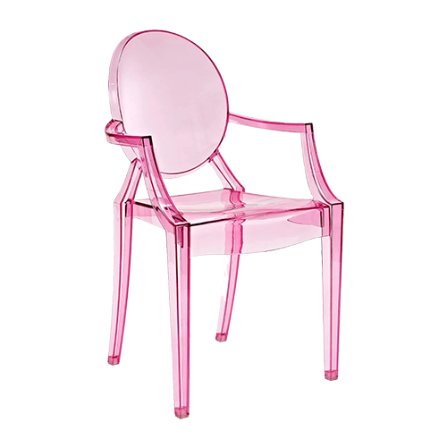 Ghost Chair with Arms - Pink