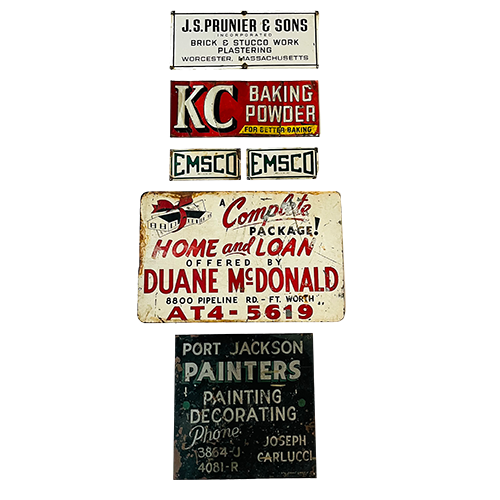 Set of Vintage Signs