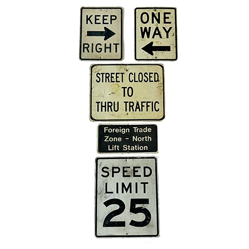 Set of Transportation Signs