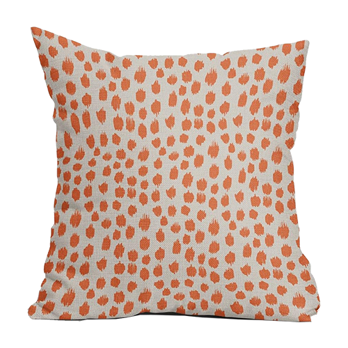 Orange Brush Stroke Dot Pillow