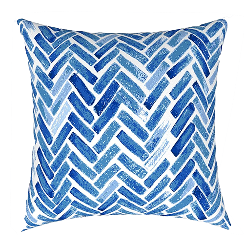 Blue Brush Brick Pillow