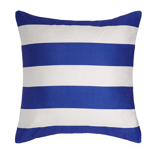 Blue and White Striped Pillow
