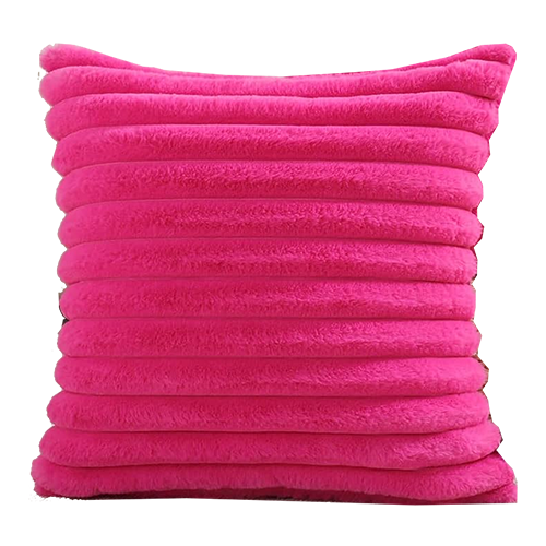 Hot Pink Ribbed Fur Pillow