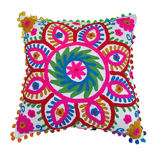 Fiesta Pillow with Poms