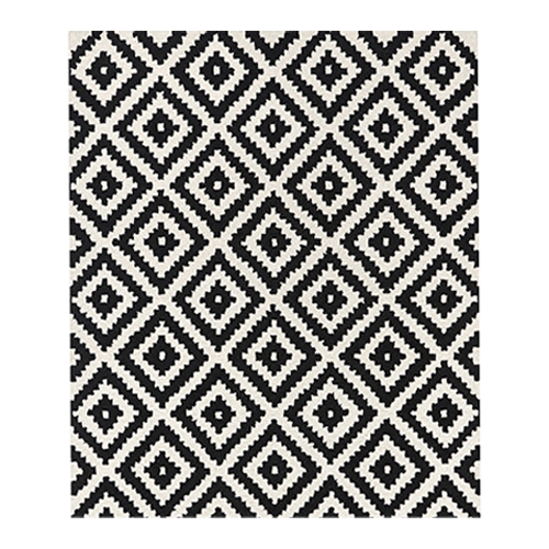 Black and Cream Diamond Rug 8' x 11'