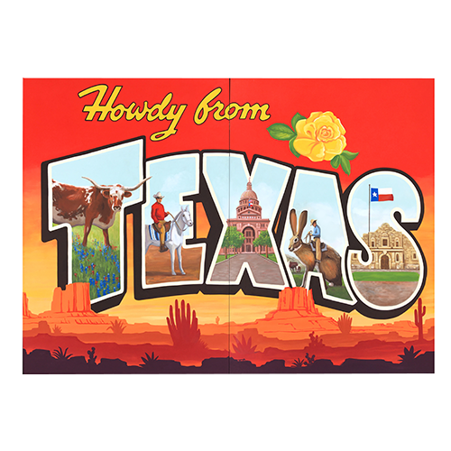 Howdy Texas 8' x 11' Postcard