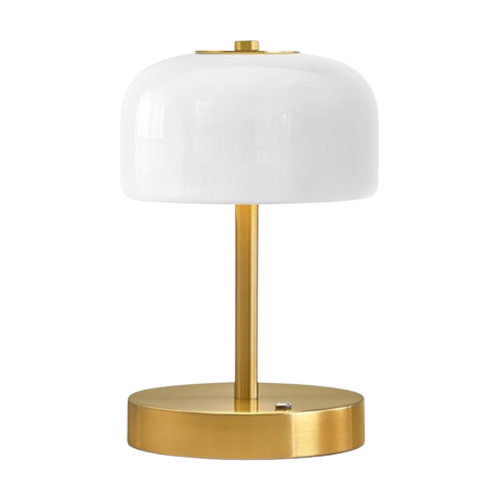 Gold Lamp with White Shade - Battery Powered