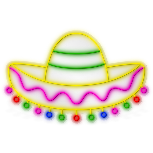 Sombrero de Charro LED Neon
