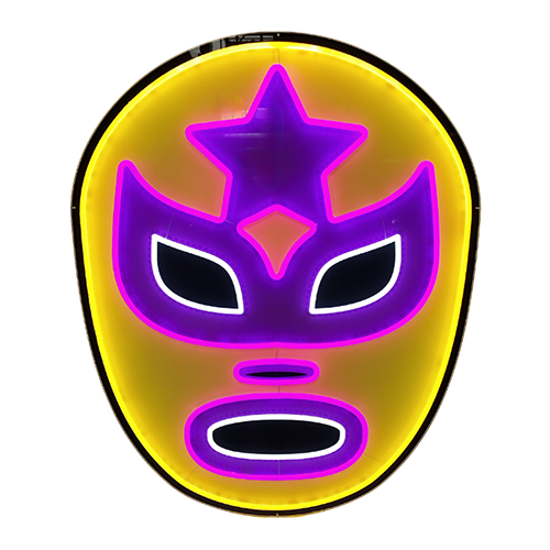 Luchador Purple & Yellow LED Neon