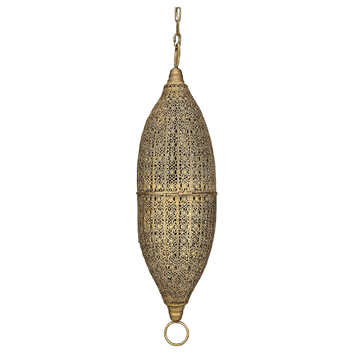 Oblong Oval Hanging Moroccan Lantern