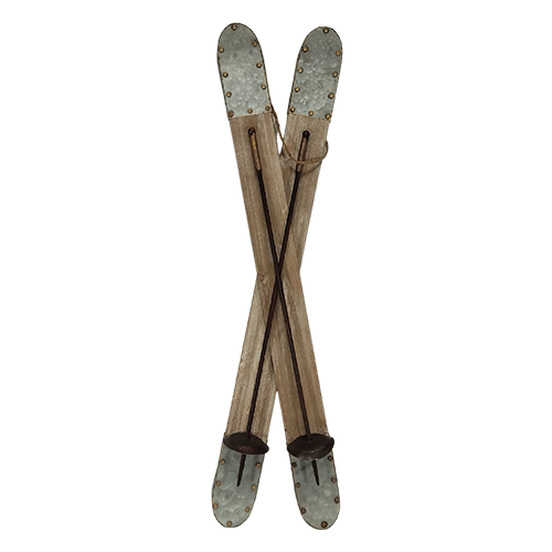 Wooden Ski Pair