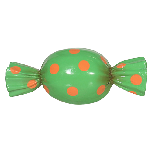 Candy - Green with Orange Dots