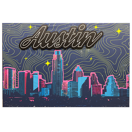 Austin LED Neon Skyline Backdrop