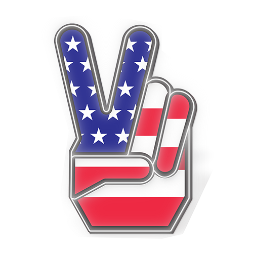 American Peace Sign - LED Neon