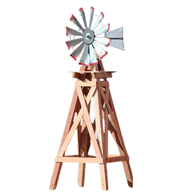 Wooden Windmill - Red Tip Blades